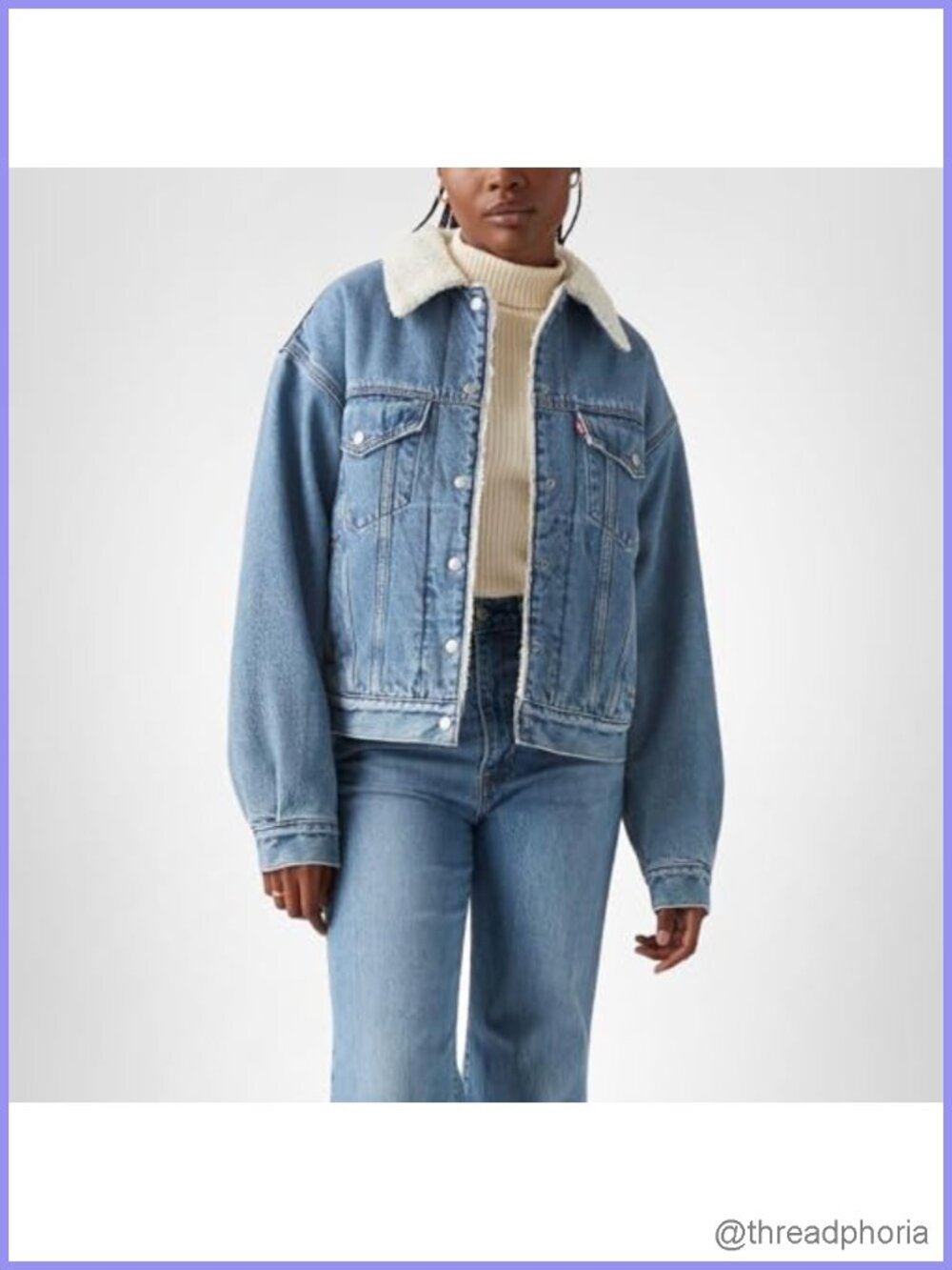 Levi's 90s Sherpa Trucker Jacket Relaxed Fit Button Closure